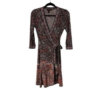 BCBGMAXAZRIA Adele Floral Wrap Dress Size XS